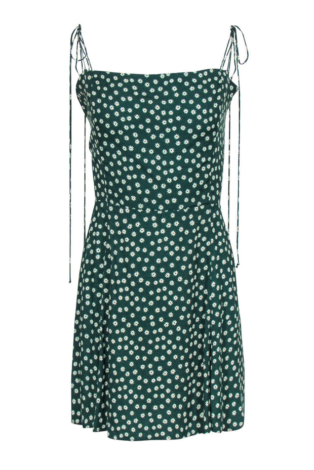 Current Boutique-Reformation - Green & White Floral Print Sleeveless Dress Sz 12