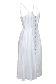 Current Boutique-Reformation - Ivory Sleeveless Button Front Linen Dress Sz 6