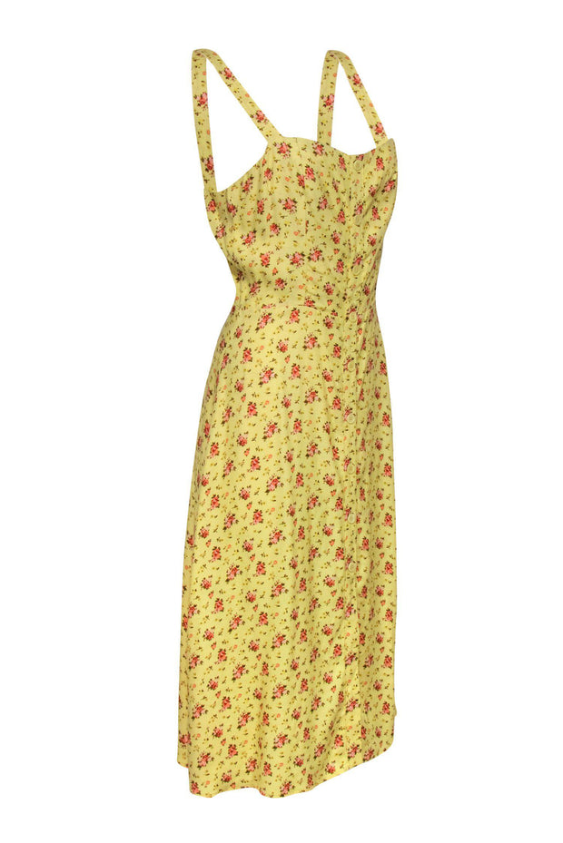 Current Boutique-Reformation - Light Yellow Floral Button-Front Sundress Sz 8
