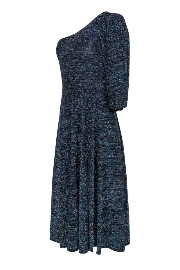 Current Boutique-Reformation - Multicolor Sparkly One-Shoulder "Santos" Midi Dress Sz M
