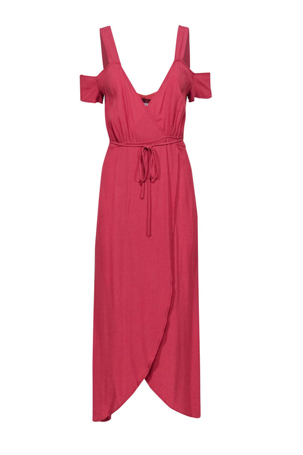 Current Boutique-Reformation - Pink Cold Shoulder Wrap Maxi Dress Sz 2
