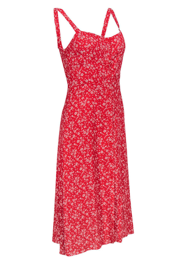 Current Boutique-Reformation - Red Floral Button-Front Sundress Sz 10