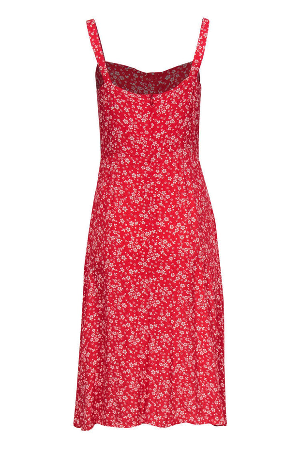 Current Boutique-Reformation - Red Floral Button-Front Sundress Sz 10