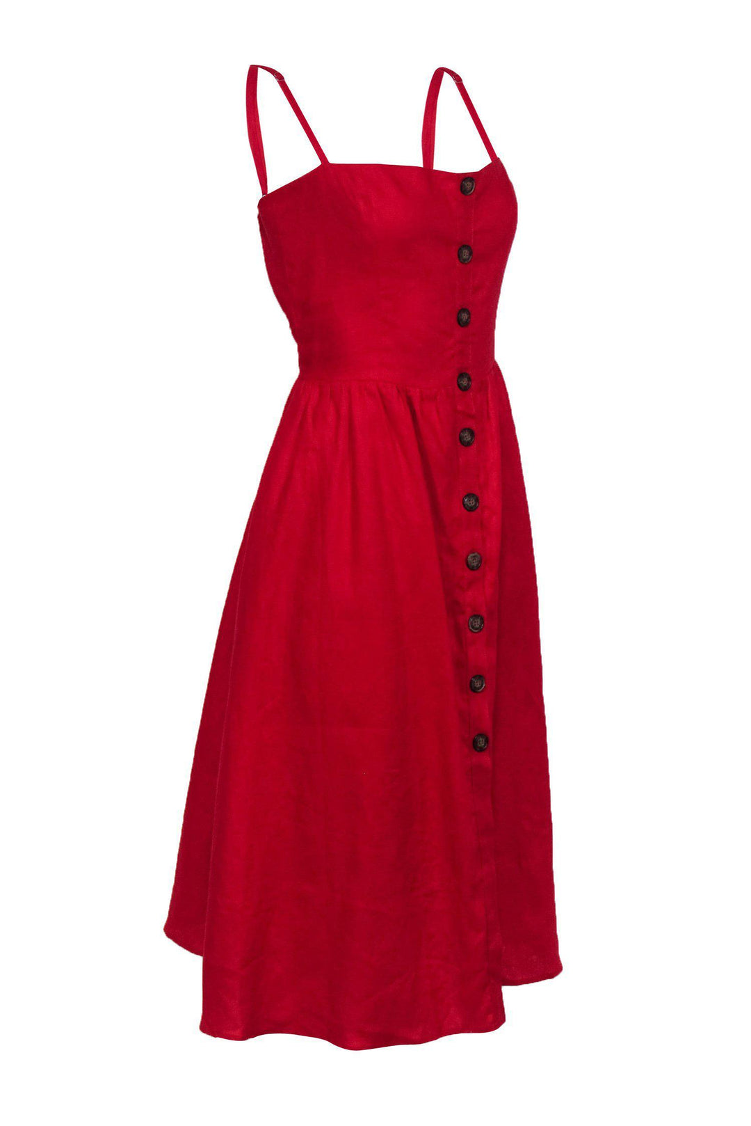 Reformation Gilmore Dress Crimson Red Midi Square Neckline sold Sleeveless Size 6 NWT