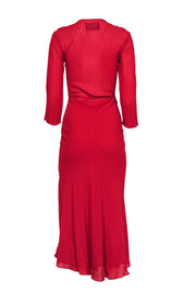 Current Boutique-Reformation - Red Wrap Long Sleeve Maxi Dress Sz XS
