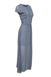 Current Boutique-Reformation - Slate Blue Button-Up Maxi Dress Sz 6