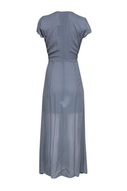 Current Boutique-Reformation - Slate Blue Button-Up Maxi Dress Sz 6