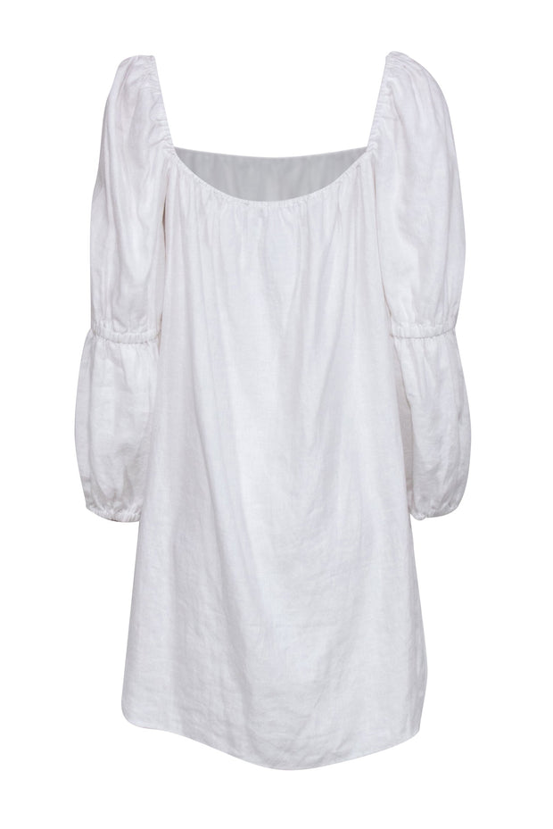 Current Boutique-Reformation - White Long Sleeve Linen Peasant Dress Sz XL