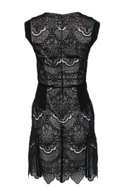 Current Boutique-Reiss - Black Lace Sheath Dress w/ Nude Lining Sz 4