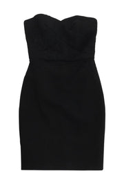 Current Boutique-Reiss - Black Pleated Bodycon Dress Sz 6