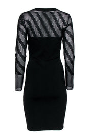 Current Boutique-Reiss - Black Textured Mesh Sheath Dress Sz 6