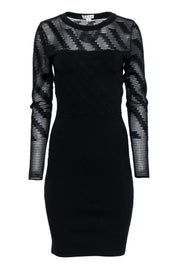 Current Boutique-Reiss - Black Textured Mesh Sheath Dress Sz 6