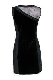 Current Boutique-Reiss - Black Velvet Sheath Dress w/ Mesh Sz 6
