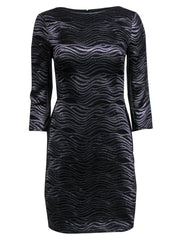 Current Boutique-Reiss - Black Zebra Print Embroidered Bodycon Dress Sz 4