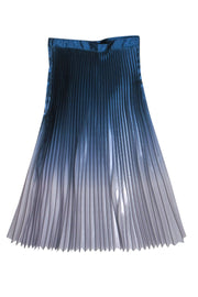 Current Boutique-Reiss - Blue & Silver Metallic Accordion Pleated Maxi Skirt Sz 4