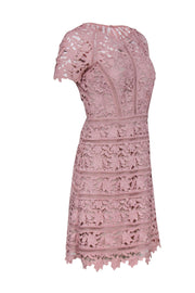 Current Boutique-Reiss - Blush Pink Floral Lace Sheath Dress Sz 4