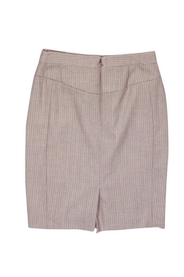 Current Boutique-Reiss - Brown & Cream Microprint Pencil Skirt Sz 4