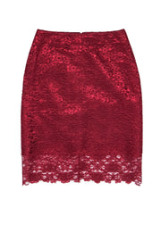 Current Boutique-Reiss - Burgundy Lace Pencil Skirt Sz 0
