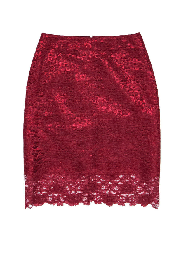 Current Boutique-Reiss - Burgundy Lace Pencil Skirt Sz 0