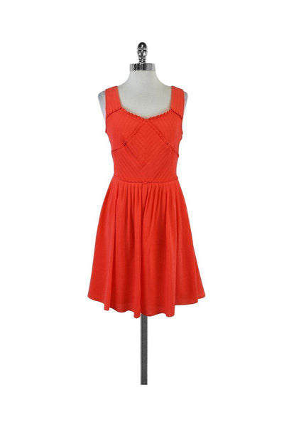 Current Boutique-Reiss - Coral Pleated Skater Dress Sz 6