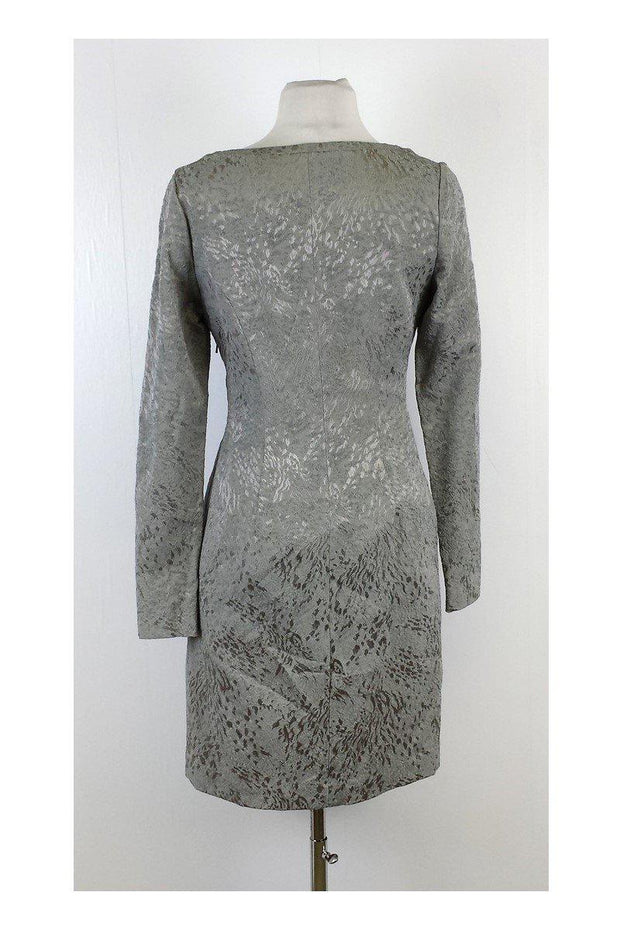 Current Boutique-Reiss - Grey Animal Print Textured Long Sleeve Dress Sz 6