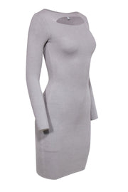 Current Boutique-Reiss - Grey Knit Bodycon Dress w/ Chest Cutout Sz 2