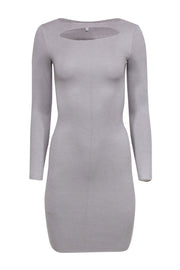 Current Boutique-Reiss - Grey Knit Bodycon Dress w/ Chest Cutout Sz 2