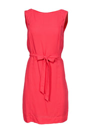 Current Boutique-Reiss - Hot Pink Sleeveless Shift Dress w/ Belt Sz 6