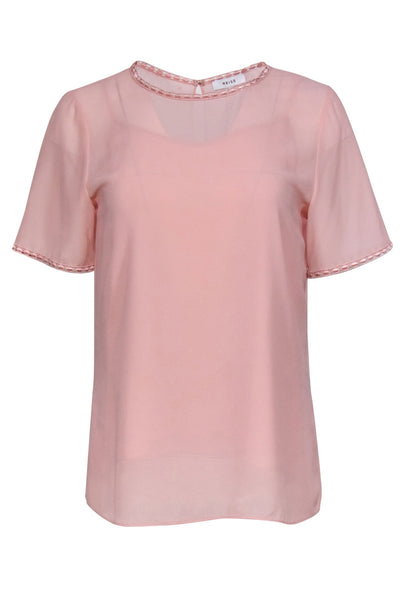 Current Boutique-Reiss - Light Pink Sheer Silky Tee w/ Camisole Sz 4