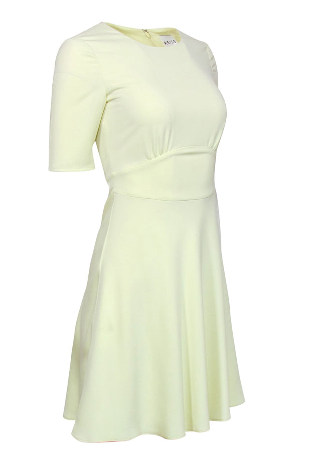 Current Boutique-Reiss - Pastel Yellow Fitted A-Line Dress Sz 2