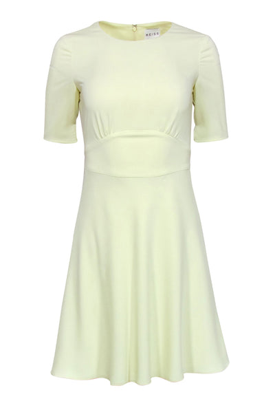 Current Boutique-Reiss - Pastel Yellow Fitted A-Line Dress Sz 2