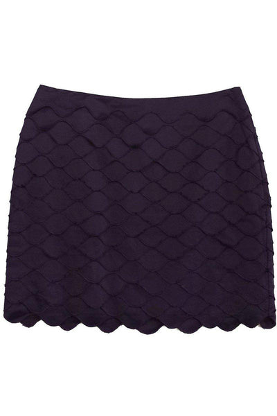 Current Boutique-Reiss - Plum Tiered Scallop Miniskirt Sz 10