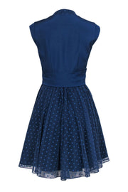 Current Boutique-Reiss - Smokey Blue Polka Dot Tulle Dress Sz 8