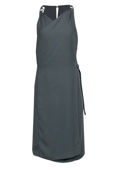 Current Boutique-Reiss - Thyme Green Sleeveless Wrap Dress Sz 10