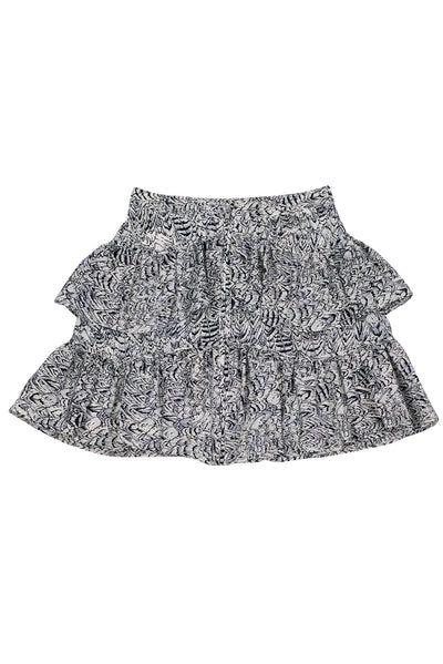 Current Boutique-Reiss - White, Grey & Black Ruffle Skirt Sz 2