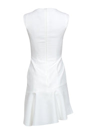 Current Boutique-Reiss - White Textured A-Line "Gem" Dress w/ Asymmetrical Flounce Sz 2