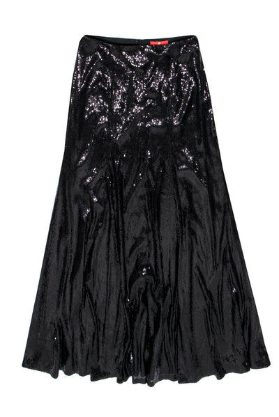 Current Boutique-Rena Lange - Black Sequin Maxi Skirt Sz 12