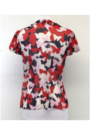 Current Boutique-Rena Lange - Butterfly Print Silk Short Sleeve Top Sz 6