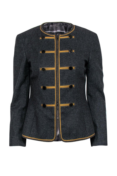 Current Boutique-Rena Lange - Gray Wool Military-Style Jacket Sz 8