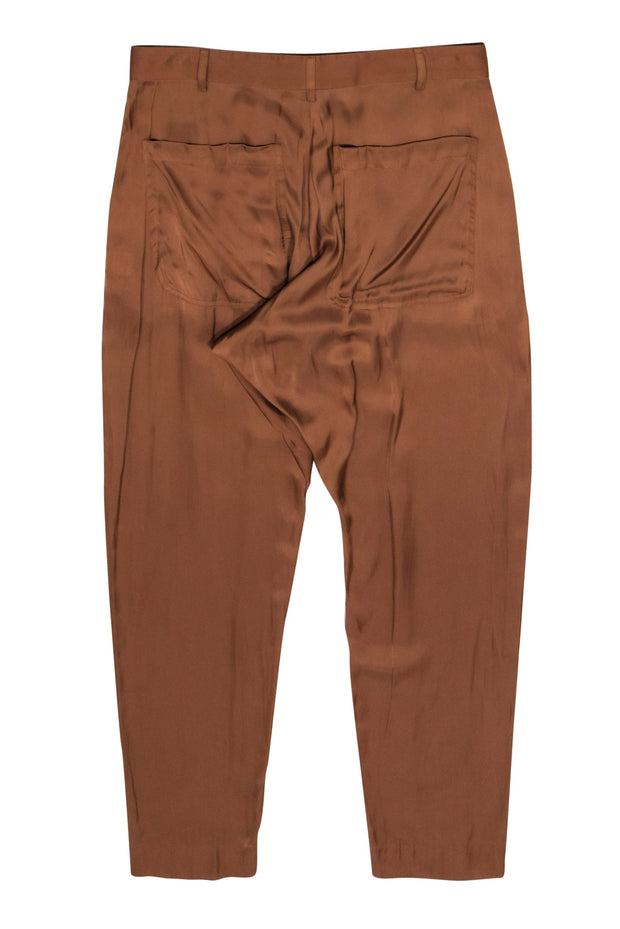 Current Boutique-Rhie - Bronze Satin Pleated Trousers Sz 4