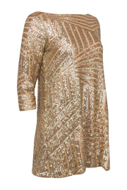 Current Boutique-Ripley Rader - Gold Sequin Mini Dress w/ Open Back Sz 1