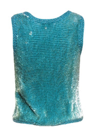 Current Boutique-Ritmo di Perla - Vintage Turquoise Sequin Knit Tank Sz 6