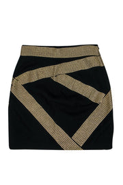 Current Boutique-Robert Rodriguez - Black Pencil Skirt w/ Gold Studs Sz 4