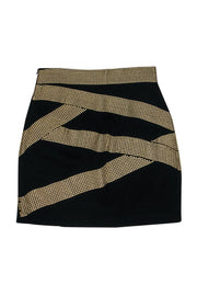 Current Boutique-Robert Rodriguez - Black Pencil Skirt w/ Gold Studs Sz 4