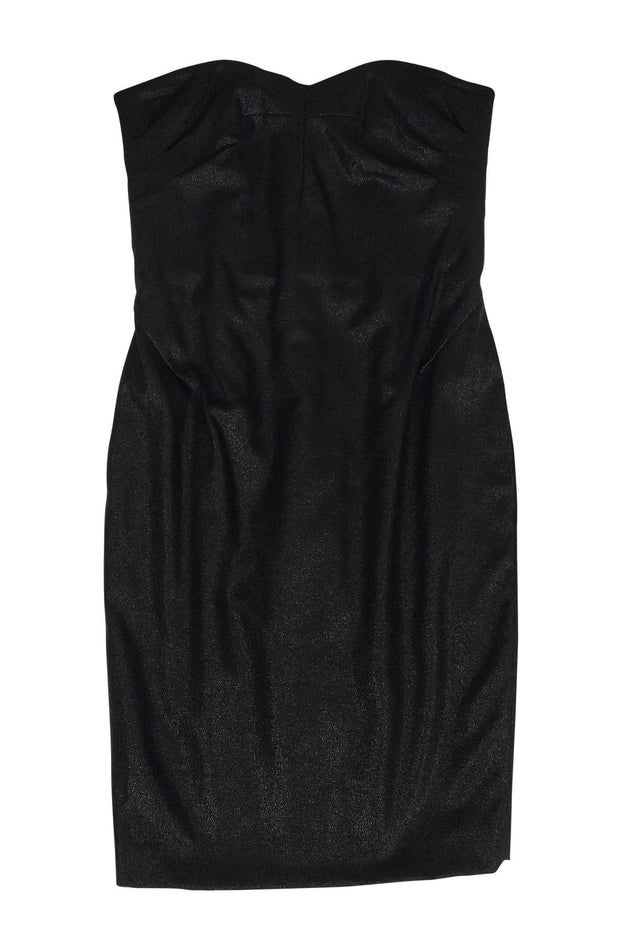 Current Boutique-Robert Rodriguez - Black Shimmer Strapless Dress Sz 6