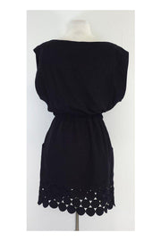 Current Boutique-Robert Rodriguez - Black Silk Short Sleeve Dress Sz S