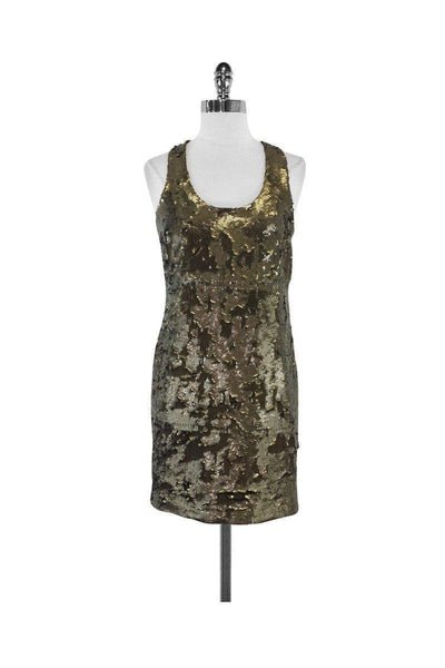 Current Boutique-Robert Rodriguez - Gold Sequin Sleeveless Dress Sz 2