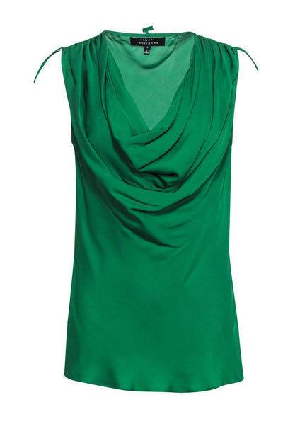 Current Boutique-Robert Rodriguez - Green Cowl Neck Silk Sleeveless Top Sz S