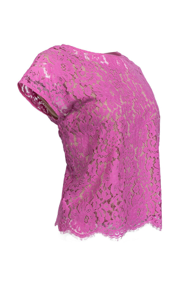Current Boutique-Robert Rodriguez - Pink Floral Lace Top Sz 0