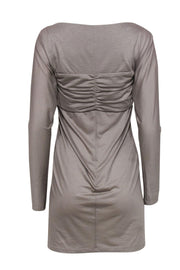 Current Boutique-Robert Rodriguez - Taupe Ruched Bust Long Sleeved Dress Sz M
